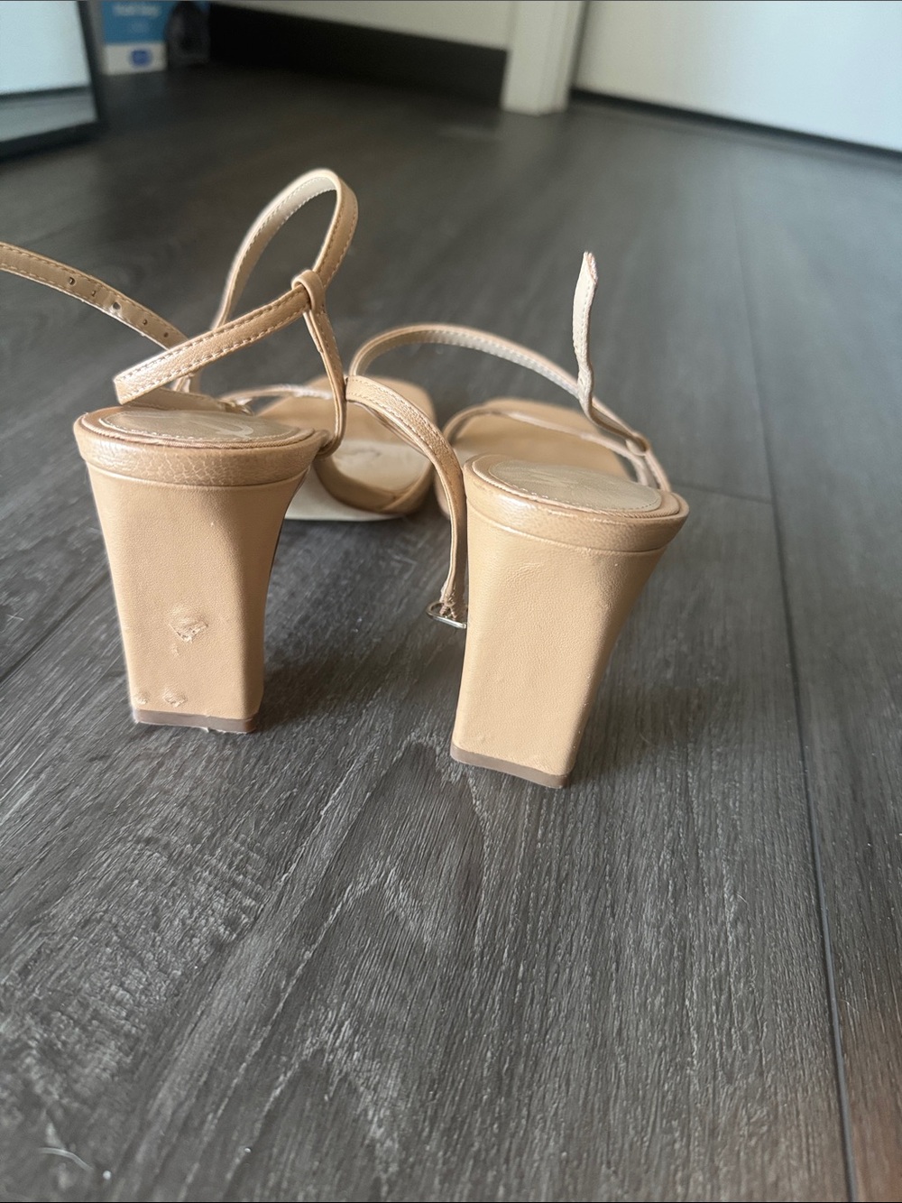 Sam Edelman Elissa block heel strappy size 7 nude color - Picture 4 of 8